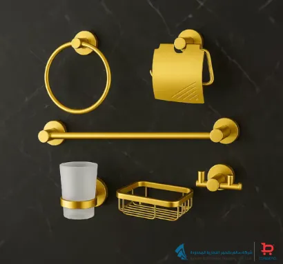 صورة C/P BATH ACCESORIES SET 6PCS ALUMINIUM HEAVY GOLD RANCY[CH]