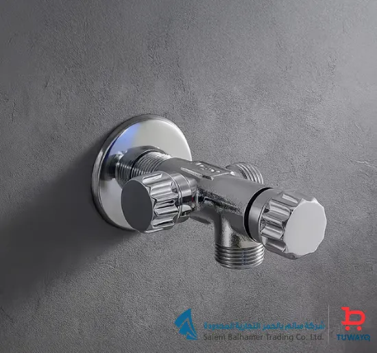 صورة C/P ANGLE VALVE CHROME 1/2" 2HANDLE 2LINE  TOCO  (CHINA)