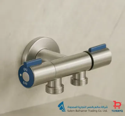 صورة محبس أستانلستيل "1/2X1/2" كروم 2خط 2فتحه توكو