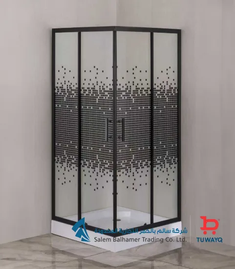 صورة كابينة شاور 80*80 مربع أسود 824 ماجور