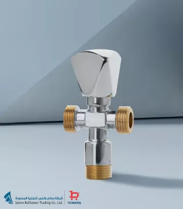 صورة محبس زاوية نحاس "1/2X1/2" 2 خط 1 مسكه كروم توكو