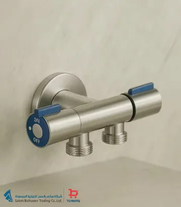 صورة محبس أستانلستيل "1/2X1/2" كروم 2خط 2فتحه توكو
