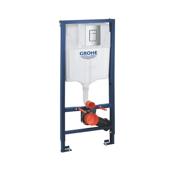 صورة شاسيه سيفون مخفي جروهي مع لوحة ضغط كروم مربعة (GROHE Rapid SL)