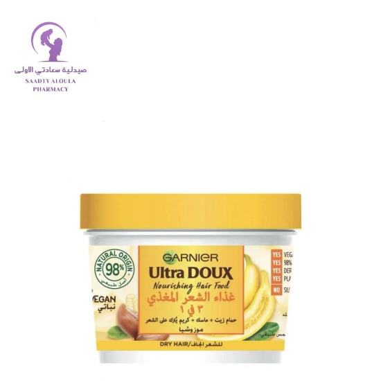 صورة غارنييه الترا دو غذاء الشعر المغذي بالموز للشعر الجاف 
